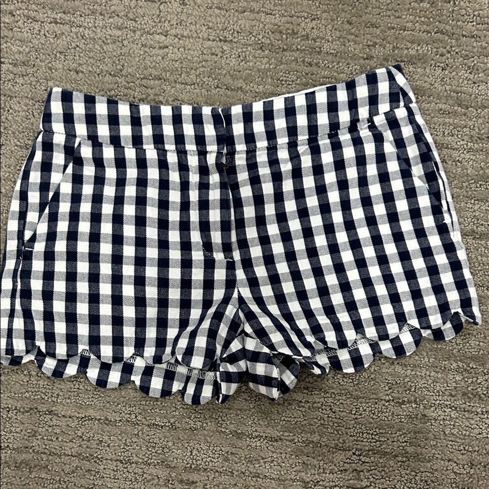 Navy and White Checkered girls Shorts